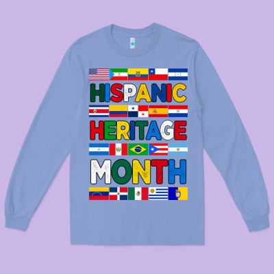 Hispanic Haritage Month Flags Long Sleeve Tee Designed By Bundleandbundleshop