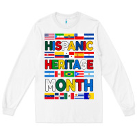 White hispanic haritage month flags Long Sleeve Tee - BundleAndBundleShop