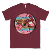 Burgundy nurse round earrings Classic Tee - BundleAndBundleShop