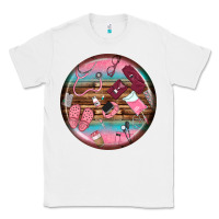 White nurse round earrings Classic Tee - BundleAndBundleShop
