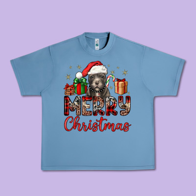 Merry Christmas Pitbull Urban Heavy Tee Designed By Jahusdesignshop