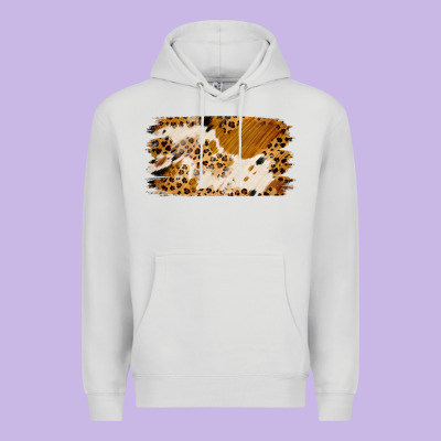 Leopard Cowhide Brushstroke Premium Hoodie Designed By Jasminsmagicworld