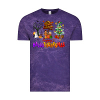 Cloud Purple happy hallothanksmas trees Vintage Tee - AdoDesignShop