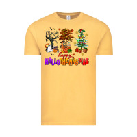 Vintage Mustard happy hallothanksmas trees Vintage Tee - AdoDesignShop