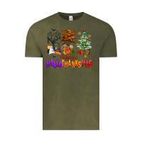 Vintage Olive happy hallothanksmas trees Vintage Tee - AdoDesignShop