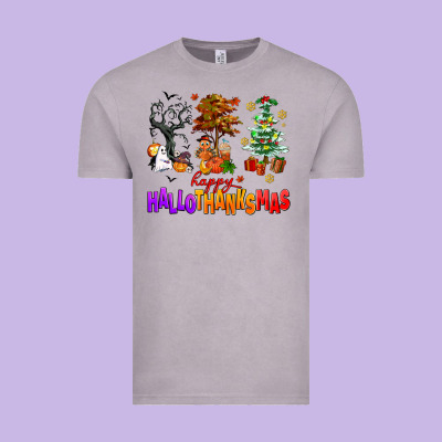 Happy Hallothanksmas Trees Vintage Tee Designed By Adodesignshop