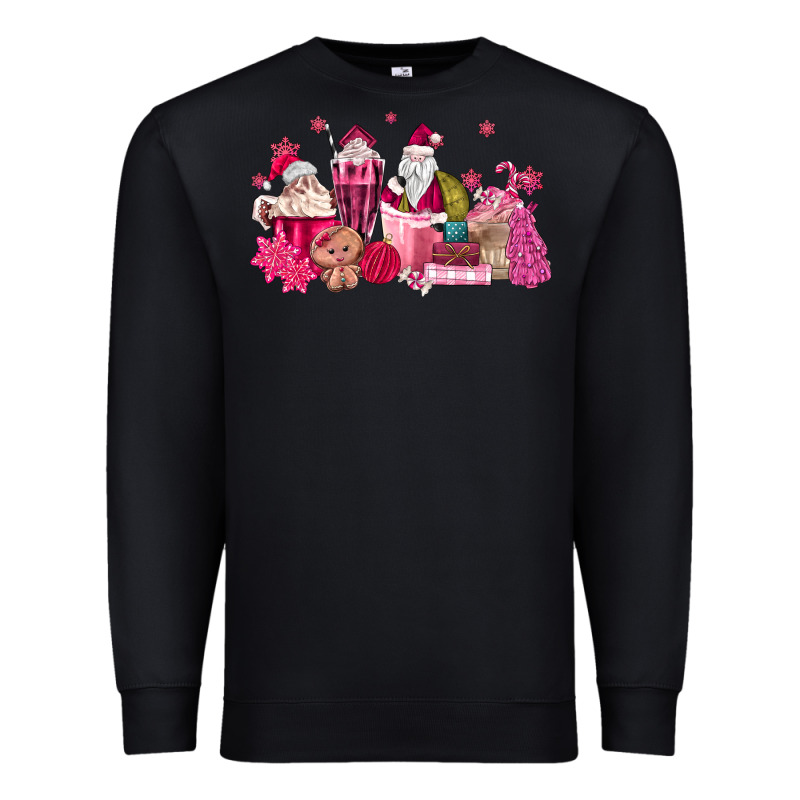 Pink Santa Coffee Premium Sweatshirt by MaliasSmallBusiness | Teevron