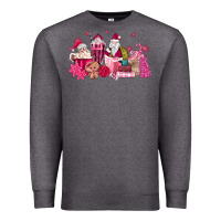 Charcoal Heather pink santa coffee Premium Sweatshirt - MaliasSmallBusiness