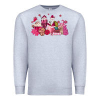 Heather Grey pink santa coffee Premium Sweatshirt - MaliasSmallBusiness