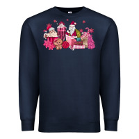 Navy pink santa coffee Premium Sweatshirt - MaliasSmallBusiness