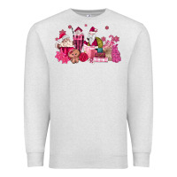 Oatmeal Heather pink santa coffee Premium Sweatshirt - MaliasSmallBusiness