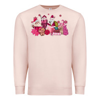 Pale Pink pink santa coffee Premium Sweatshirt - MaliasSmallBusiness