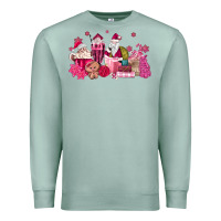 Seafoam pink santa coffee Premium Sweatshirt - MaliasSmallBusiness