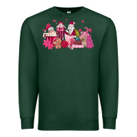 Sports Green pink santa coffee Premium Sweatshirt - MaliasSmallBusiness