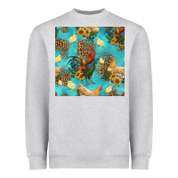 Heather Grey poultry animals seamless pattern Heavyweight Sweatshirt - HRA Design Shop
