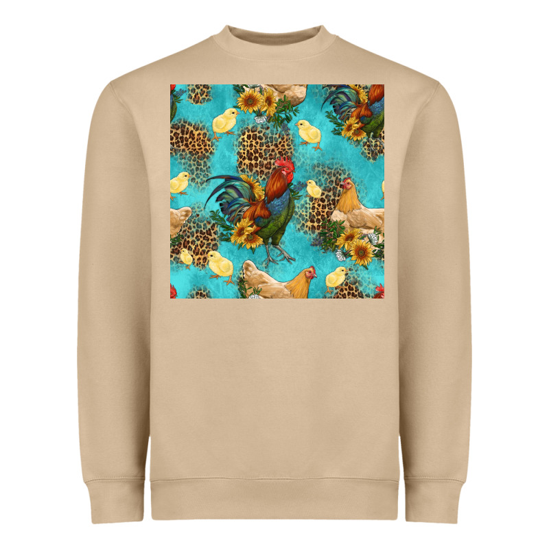 Poultry Animals Seamless Pattern Heavyweight Sweatshirt by HRA Design Shop | Teevron