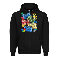 Black autism cassette tapes Zipper Hoodie - MaliasSmallBusiness