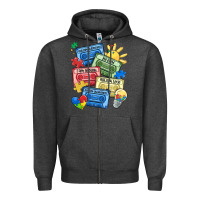 Charcoal Heather autism cassette tapes Zipper Hoodie - MaliasSmallBusiness
