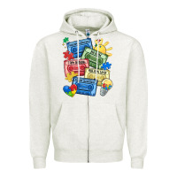 Oatmeal Heather autism cassette tapes Zipper Hoodie - MaliasSmallBusiness