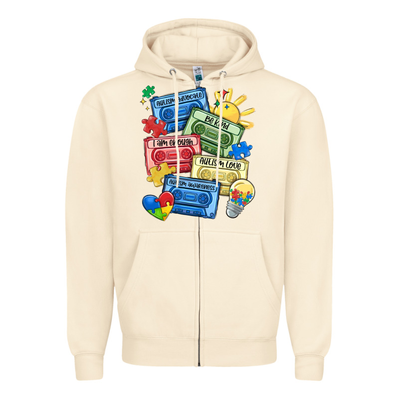 Autism Cassette Tapes Zipper Hoodie by MaliasSmallBusiness | Teevron