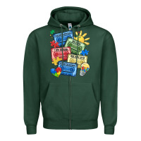 Sports Green autism cassette tapes Zipper Hoodie - MaliasSmallBusiness