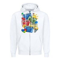 White autism cassette tapes Zipper Hoodie - MaliasSmallBusiness