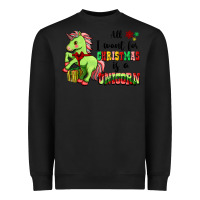 Black All I Want For Christmas Is A Unicorn Heavyweight Sweatshirt - FaDigitalArtStudio
