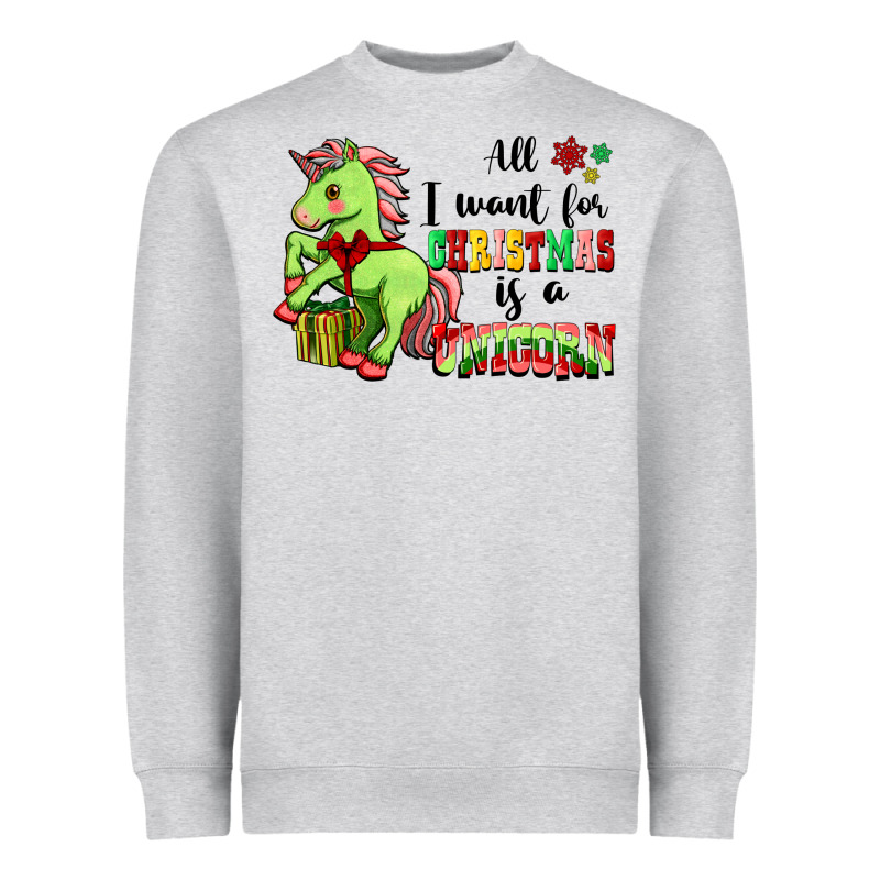 All I Want For Christmas Is A Unicorn Heavyweight Sweatshirt by FaDigitalArtStudio | Teevron