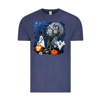 Vintage Denim halloween tree and ghosts Vintage Tee - AdoDesignShop