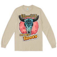 Mushroom blame it all on my roots bull skull black Long Sleeve Tee - JahusDesignShop