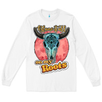 White blame it all on my roots bull skull black Long Sleeve Tee - JahusDesignShop