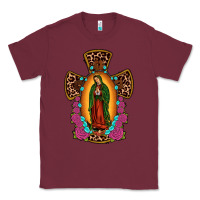 Burgundy our lady of guadalupe cross Classic Tee - JahusDesignShop