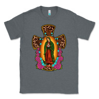 Charcoal Heather our lady of guadalupe cross Classic Tee - JahusDesignShop