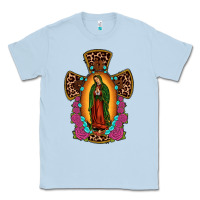 Dusty Blue our lady of guadalupe cross Classic Tee - JahusDesignShop