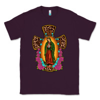 Plum our lady of guadalupe cross Classic Tee - JahusDesignShop