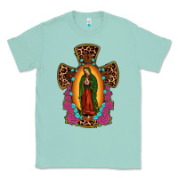 Seafoam our lady of guadalupe cross Classic Tee - JahusDesignShop