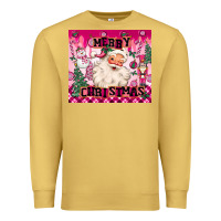 Antique Gold merry pink christmas santa Premium Sweatshirt - MaliasSmallBusiness