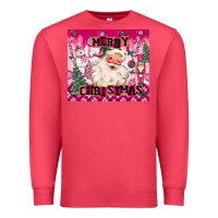 Cardinal merry pink christmas santa Premium Sweatshirt - MaliasSmallBusiness