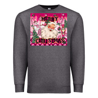 Charcoal Heather merry pink christmas santa Premium Sweatshirt - MaliasSmallBusiness