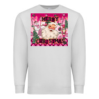 Dove Grey merry pink christmas santa Premium Sweatshirt - MaliasSmallBusiness