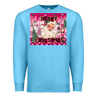 Ocean Blue merry pink christmas santa Premium Sweatshirt - MaliasSmallBusiness