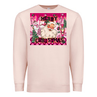 Pale Pink merry pink christmas santa Premium Sweatshirt - MaliasSmallBusiness
