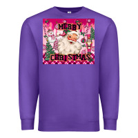 Purple merry pink christmas santa Premium Sweatshirt - MaliasSmallBusiness