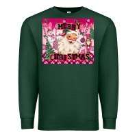 Sports Green merry pink christmas santa Premium Sweatshirt - MaliasSmallBusiness