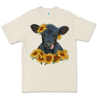 Bone black angus calf with sunflowers Premium Tee - RanaPortraitStore