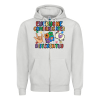 Dove Grey everyone communicates differently Zipper Hoodie - MaliasSmallBusiness