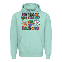 Seafoam everyone communicates differently Zipper Hoodie - MaliasSmallBusiness