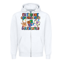 White everyone communicates differently Zipper Hoodie - MaliasSmallBusiness
