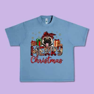 Merry Christmas Pug Urban Heavy Tee Designed By Jahusdesignshop