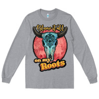 Heather Grey blame it all on my roots white Long Sleeve Tee - JahusDesignShop